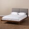 Baxton Studio Aveneil Grey Upholstered Walnut Finished King Size Platform Bed 149-8773 - alternate 9